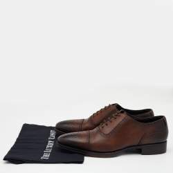 Tom Ford Brown Brogue Leather Lace Up Oxfords Size 43