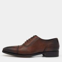 Tom Ford Brown Brogue Leather Lace Up Oxfords Size 43