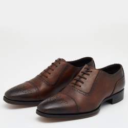 Tom Ford Brown Brogue Leather Lace Up Oxfords Size 43
