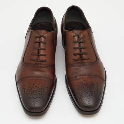 Tom Ford Brown Brogue Leather Lace Up Oxfords Size 43