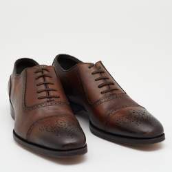Tom Ford Brown Brogue Leather Lace Up Oxfords Size 43