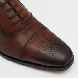 Tom Ford Brown Brogue Leather Lace Up Oxfords Size 43