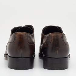 Tom Ford Brown Brogue Leather Lace Up Oxfords Size 43