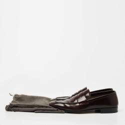 Tom Ford Dark Brown Leather Slip On Loafers Size 41