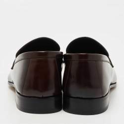 Tom Ford Dark Brown Leather Slip On Loafers Size 41