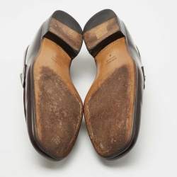 Tom Ford Dark Brown Leather Slip On Loafers Size 41