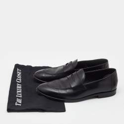 Pre Owned Tom Ford Black Leather Penny Loafers Size 42