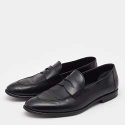 Pre Owned Tom Ford Black Leather Penny Loafers Size 42