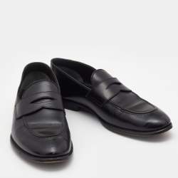 Pre Owned Tom Ford Black Leather Penny Loafers Size 42