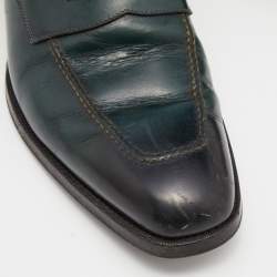 Tom Ford Green Leather Penny Slip On Loafers Size 43