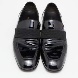 Tom Ford Black Patent Leather and Ribbon Band Tuxedo Loafers Size 43