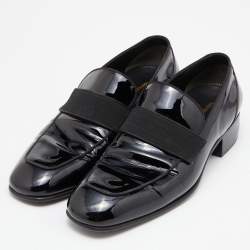 Tom Ford Black Patent Leather and Ribbon Band Tuxedo Loafers Size 43