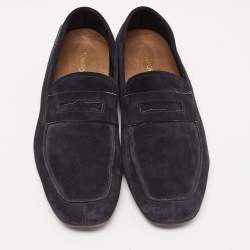 Tom Ford Navy Blue Suede Berwick Loafers Size 43.5