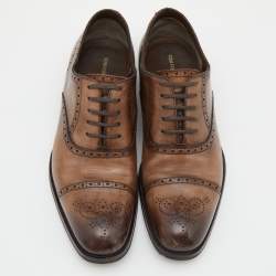 Tom Ford Brown Brogue Leather Lace Up Oxfords Size 44