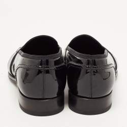 Pre Owned Tom Ford Black Patent Leather Penny Slip On Loafers Size 42.5