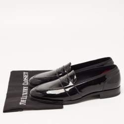 Pre Owned Tom Ford Black Patent Leather Penny Slip On Loafers Size 42.5