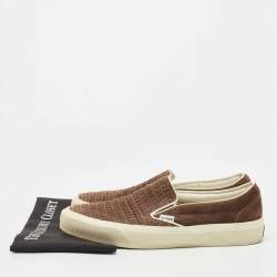 Tom Ford Dark Brown Woven Suede Cambridge Sneakers Size 44