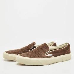 Tom Ford Dark Brown Woven Suede Cambridge Sneakers Size 44