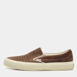 Tom Ford Dark Brown Woven Suede Cambridge Sneakers Size 44