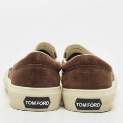 Tom Ford Dark Brown Woven Suede Cambridge Sneakers Size 44