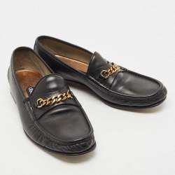 Tom Ford Black Leather York Chain Loafers Size 41