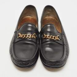 Tom Ford Black Leather York Chain Loafers Size 41