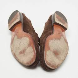 Pre Owned Tom Ford Brown Suede York Chain Loafers Size 41