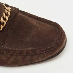 Pre Owned Tom Ford Brown Suede York Chain Loafers Size 41