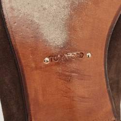 Pre Owned Tom Ford Brown Suede York Chain Loafers Size 41