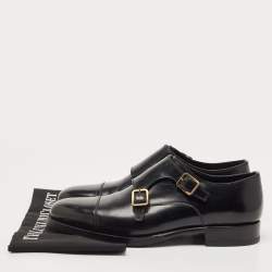 Tom Ford Black Leather Elkan Monk Strap Derby Size 42