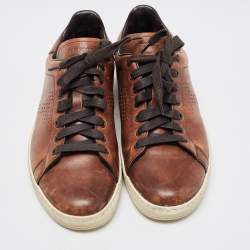 Tom Ford Brown Leather Warwick Sneakers Size 41
