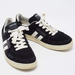 Tom Ford Black Suede Radcliffe Low Top Sneakers Size 40