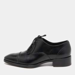 Tom Ford Black Leather Lace-Up Oxfords Size 40.5 