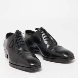 Tom Ford Black Leather Lace-Up Oxfords Size 40.5 