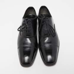 Tom Ford Black Leather Lace-Up Oxfords Size 40.5 