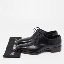 Tom Ford Black Leather Lace-Up Oxfords Size 40.5 
