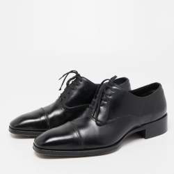 Tom Ford Black Leather Lace-Up Oxfords Size 40.5 