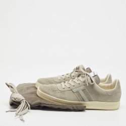 Pre Owned Tom Ford Grey Suede Radcliff Low Top Sneakers Size 42