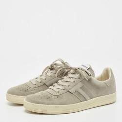 Pre Owned Tom Ford Grey Suede Radcliff Low Top Sneakers Size 42