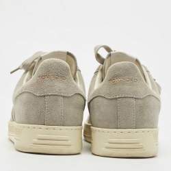 Pre Owned Tom Ford Grey Suede Radcliff Low Top Sneakers Size 42