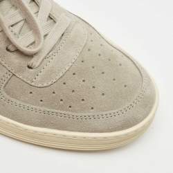 Pre Owned Tom Ford Grey Suede Radcliff Low Top Sneakers Size 42