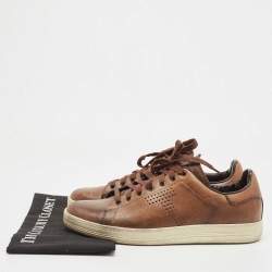 Tom Ford Brown Leather Low Top Sneakers Size 43