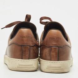 Tom Ford Brown Leather Low Top Sneakers Size 43