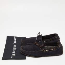 Tom Ford Blue/Brown Suede and Leather Tassel Slip On Loafers Size 43.5