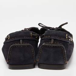 Tom Ford Blue/Brown Suede and Leather Tassel Slip On Loafers Size 43.5