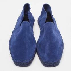 Tom Ford Navy Blue Suede Barnes Espadrilles Size 43
