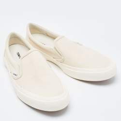 Tom Ford Off White Canvas Low Top Sneakers  Size 43