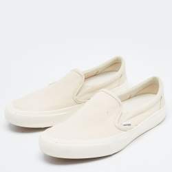 Tom Ford Off White Canvas Low Top Sneakers  Size 43
