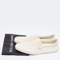 Tom Ford Off White Canvas Low Top Sneakers  Size 43