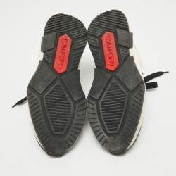 Tom Ford Black Mesh And Suede Low Top Sneakers Size 40